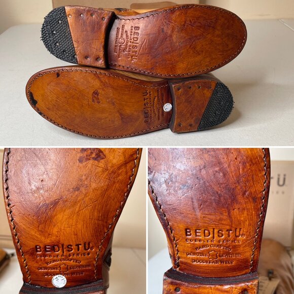 BED STU Tess Distressed Tan Leather Tall Riding Boots BedStu Size 7.5 - Picture 12 of 16